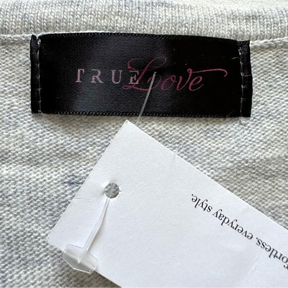 True Love V-Neck Bell Long Sleeve Space Dye Knit Sweater Dress Small NEW - Picture 2 of 12